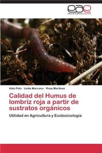 Calidad del Humus de lombriz roja a partir de sustratos orgánicos