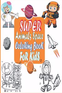 Super Animals Space Coloring Book For Kids