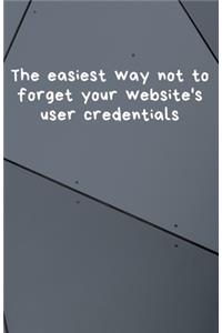 easiest way not to forget your website's user credentials