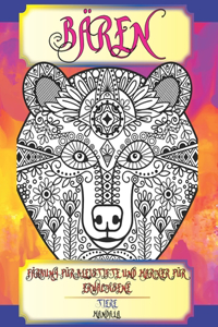 Färbung für Bleistifte und Marker für Erwachsene - Mandala - Tiere - Bären