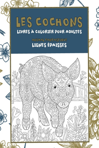 Livres à colorier pour adultes - Lignes épaisses - Animal fantastique - Les cochons