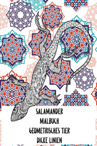 Malbuch - Dicke Linien - Geometrisches Tier - Salamander