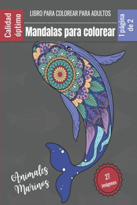 Libro para colorear para adultos - Mandalas para colorear Animales Marinos