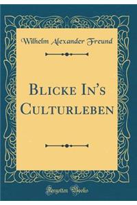 Blicke In's Culturleben (Classic Reprint)