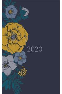2020 Planner - Diary - Journal - Week per spread - Grey floral - Hijri Islamic dates