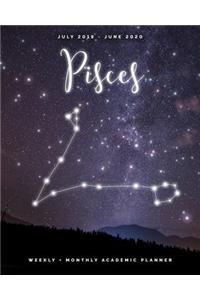 Pisces July 2019 - June 2020 Weekly + Monthly Academic Planner