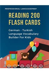 Reading 200 Flash Cards German - Turkish Language Vocabulary Builder For Kids