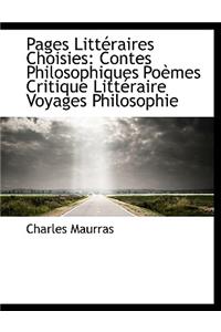 Pages Litt Raires Choisies