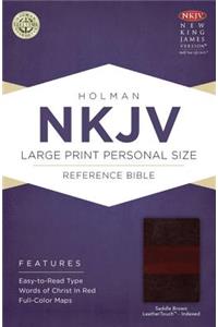 NKJV Large Print Personal Size Reference Bible, Saddle Brown LeatherTouch Indexed