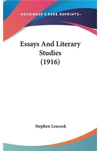 Essays And Literary Studies (1916)