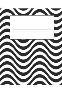 Black and White Composition Notebook: Wide Ruled Notebook Lined School Journal - 110 Pages - 7.5 x 9.25" - Children Kids Girls Boys Teens Women Wide Ruled School Composition Books