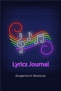 Lyrics Journal Songwriter's Notebook