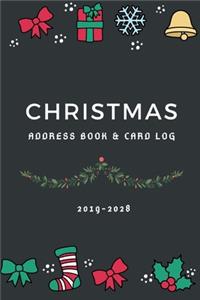 Christmas Address Book Card Log 2019-2028