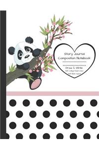 Story Journal Composition Notebook Draw & Write Half College Ruled Lines Half Blank Space: Combined Note and Sketch Workbook Top & Bottom