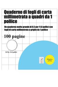 Quaderno di fogli di carta millimetrata a quadri da 1 pollice