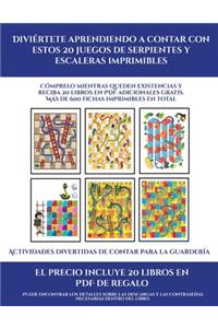 Actividades divertidas de contar para la guardería (Diviértete aprendiendo a contar con estos 20 juegos de serpientes y escaleras imprimibles): Cómprelo mientras queden existencias y reciba 20 libros en PDF adicionales gratis. Más de 600 fichas imprimibles en total