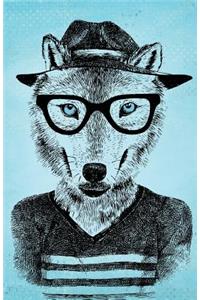 Bullet Journal Hipster Wolf: 162 Numbered Pages with 150 Graph Style Grid Pages, 6 Index Pages and 2 Key Pages in Easy to Carry 5.5 X 8.5 Size.