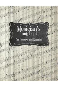 Musician's Notebook For Lecture and Notation