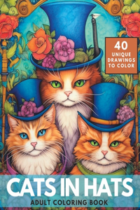 Cats in Hats Coloring Book