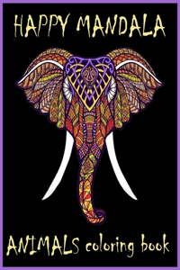 Happy Mandala Animals Coloring Book
