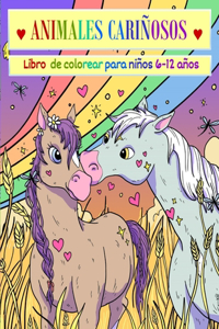 Animales Cariñosos, Libro de Colorear para Niños 6 - 12 años