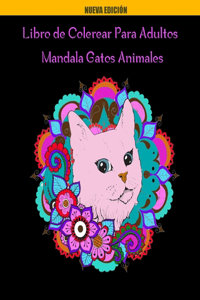 Libro de Colorear para Adultos Mandala Gatos Animales