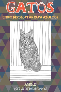 Libro de colorear para adultos - Para las personas mayores - Animales - Gatos