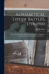 Alphabetical List of Battles, 1754-1900
