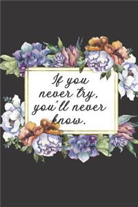 If You Never Try, You'll Never Know.