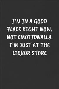 I'm in a Good Place Right Now. Not Emotionally. I'm Just at the Liquor Store