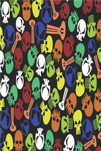 Colorful skull notebook yellow