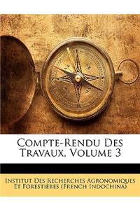 Compte-Rendu Des Travaux, Volume 3