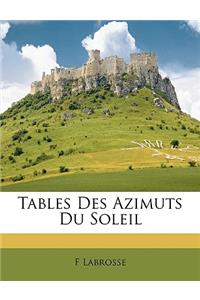 Tables Des Azimuts Du Soleil