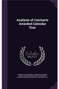 Analysis of Contracts Awarded Calendar Year