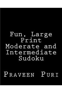 Fun, Large Print Moderate and Intermediate Sudoku