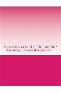 Violations Of 21 CFR Part 803 - Medical Device Reporting