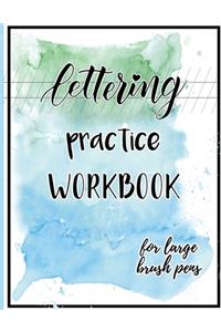 Lettering practice workbook for large pens