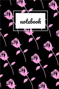 Pink rose print notebook