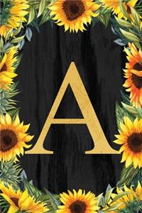 A - Monogrammed Sunflower Journal