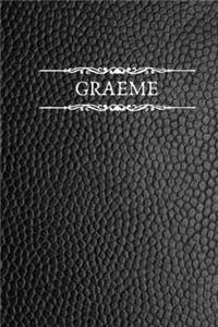 Graeme: Personalized Name Journal For Men (Black Faux Leather Design)