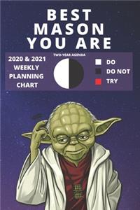2020 & 2021 Two-Year Weekly Planner For Mason Gift - Funny Yoda Quote Appointment Book Gift - Two Year Agenda Notebook