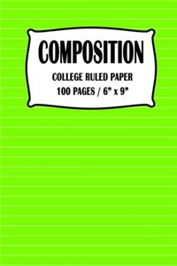 Composition College Ruled Paper Notebook