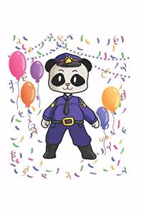 Funny Police Panda Notebook