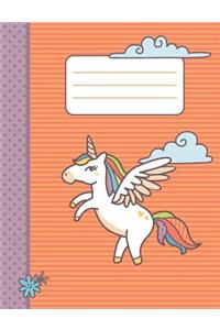 Flying Unicorn - Composition Book - Wide-Ruled