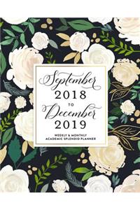September 2018 to December 2019 Weekly Planner