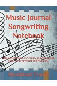 Music Journal Songwriting Notebook