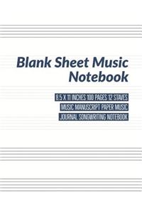 Blank Sheet Music Notebook