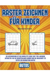Skizzieren lernen (Raster zeichnen für Kinder - Autos)