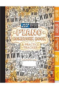 Piano Homework Book and Practice Tracker (Orange)