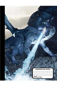 Dragon with Dragon Slayer Composition Notebook Wide Ruled 200 pages / 100 sheets, 9-3/4